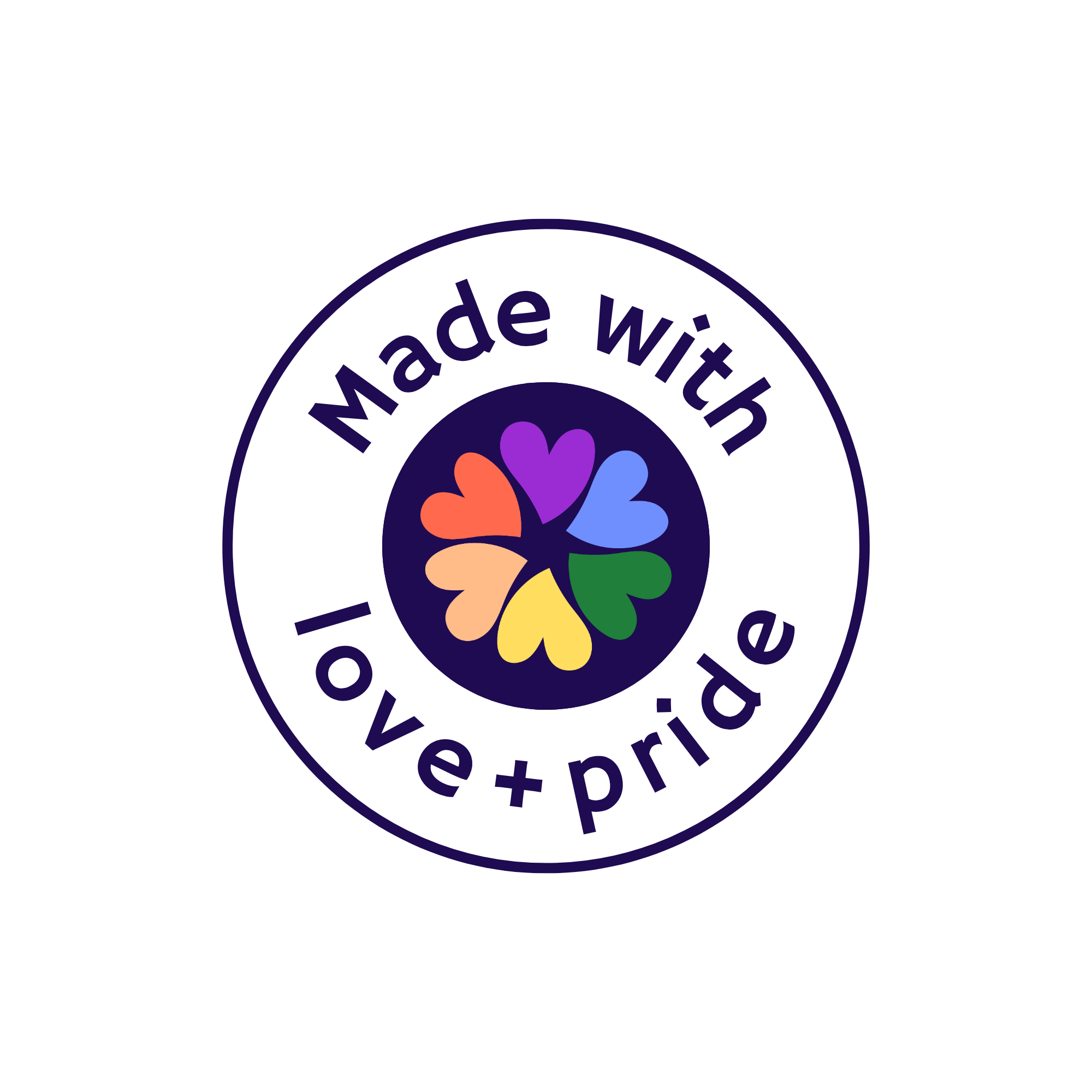 Footer Made with Love & Pride Badge