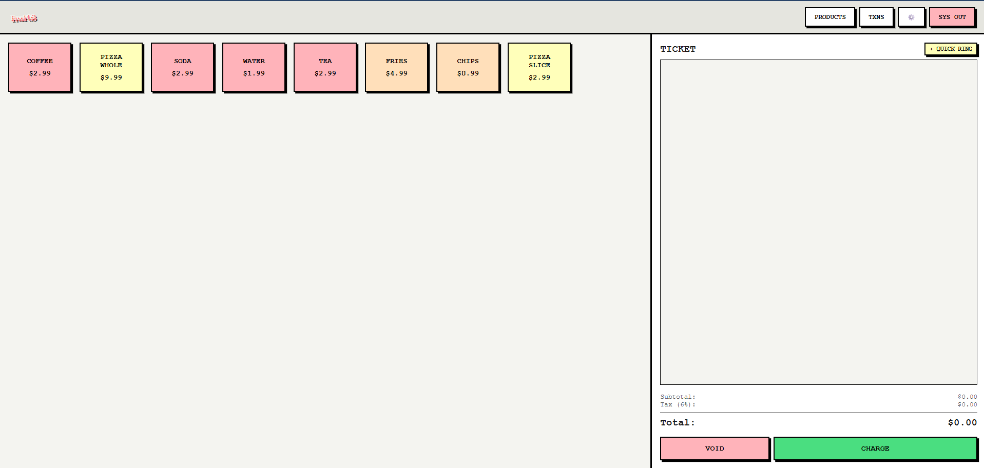 FreePOS Terminal Interface