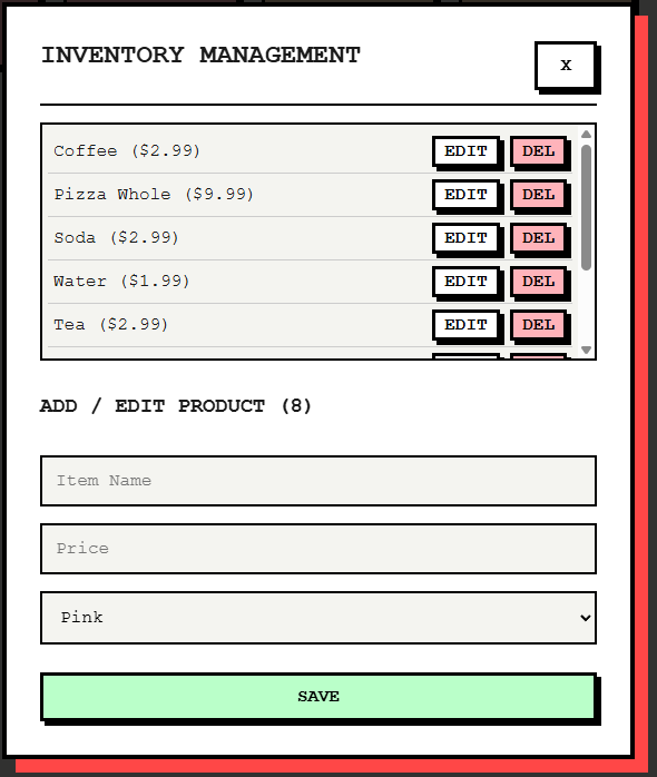 FreePOS Terminal Interface